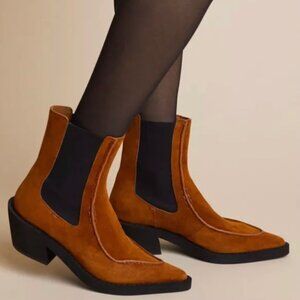 Khaite Charleston Suede Ankle Boots Size 7.5